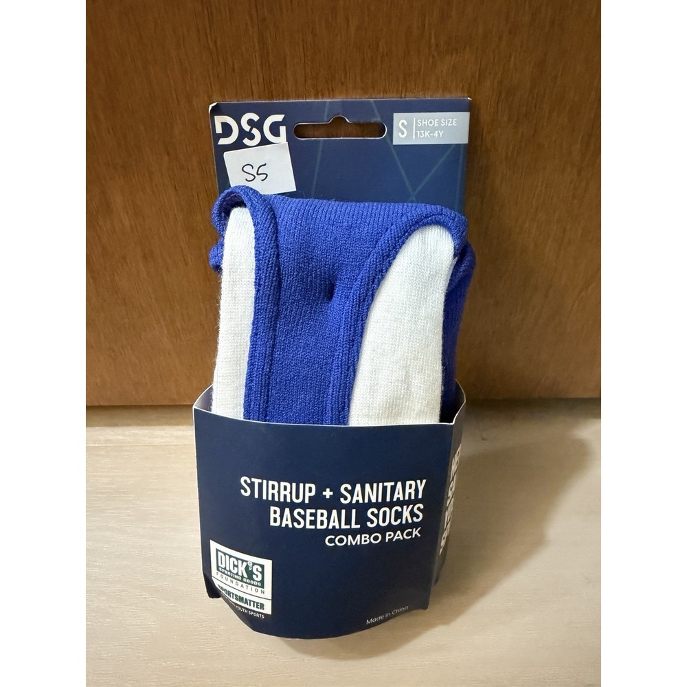 DSG Stirrup Sanitary Baseball Socks Kids Small Royal Blue 13K-4Y Youth S5
